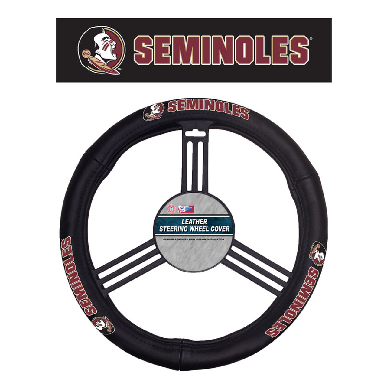 Florida State Seminoles Steering Wheel Cover Leather CO