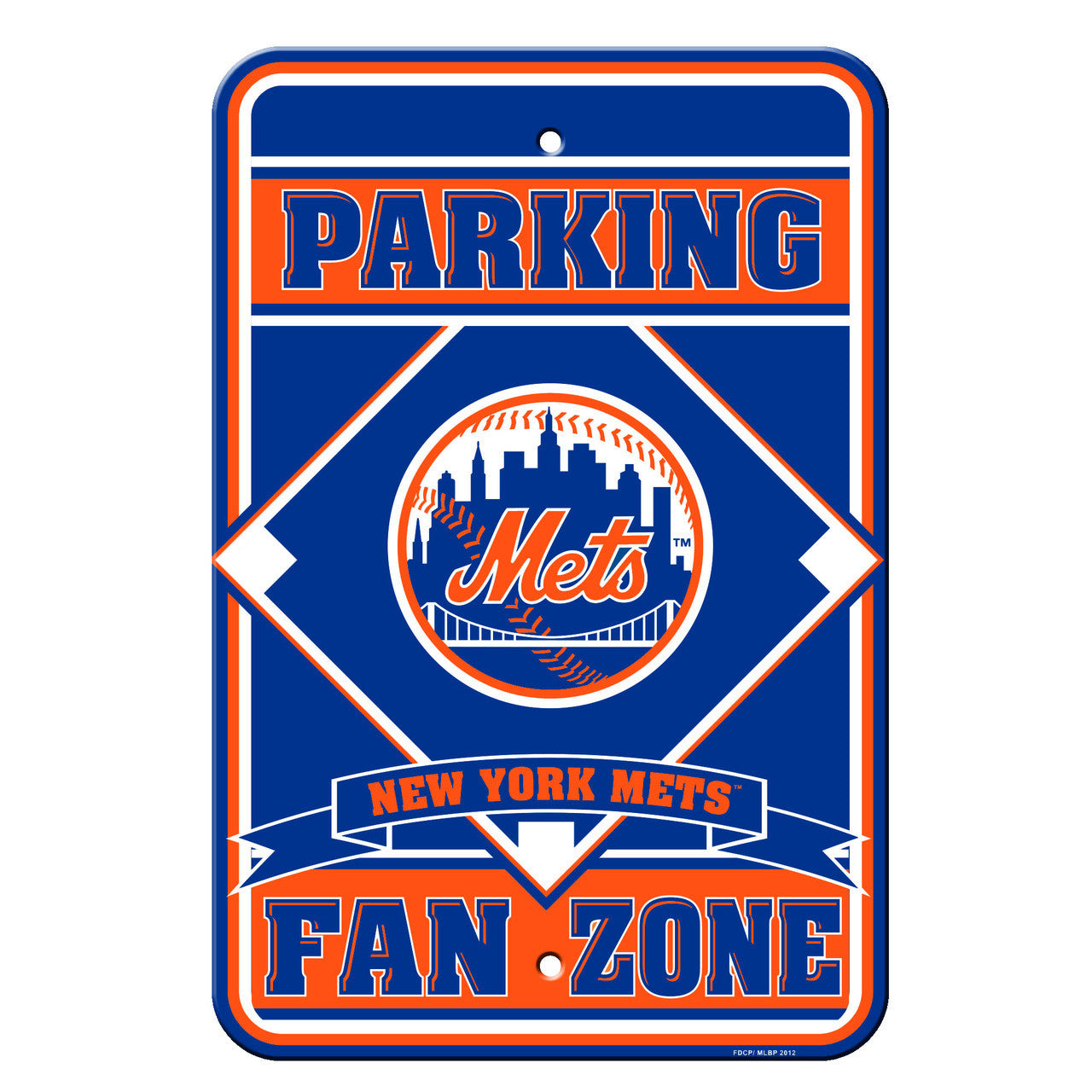 New York Mets Sign 12x18 Plastic Fan Zone Parking Style CO