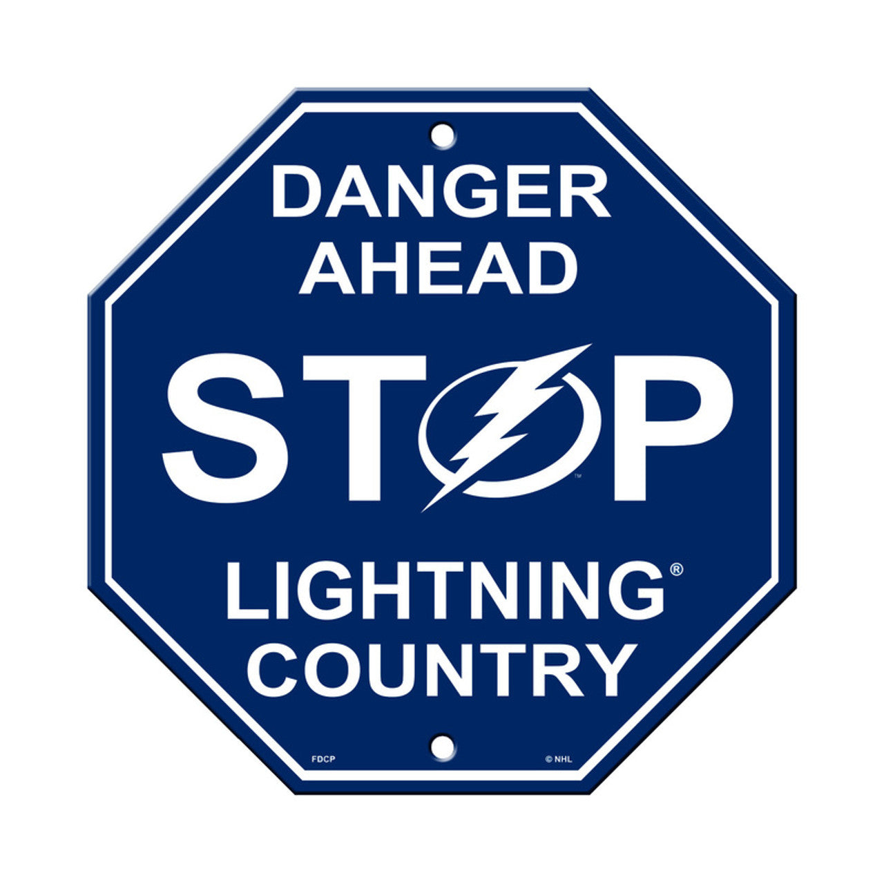 Tampa Bay Lightning Sign 12x12 Plastic Stop Style CO