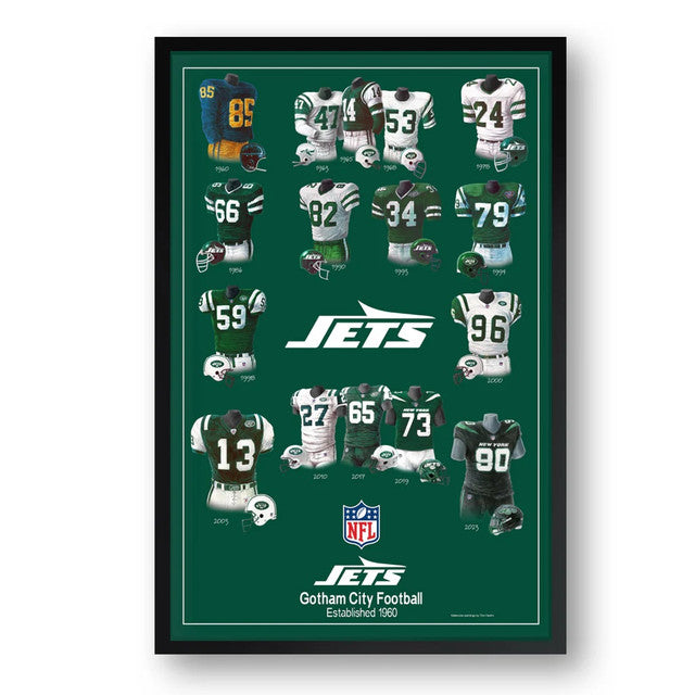 New York Jets Framed Print 10x13 Uniform Heritage
