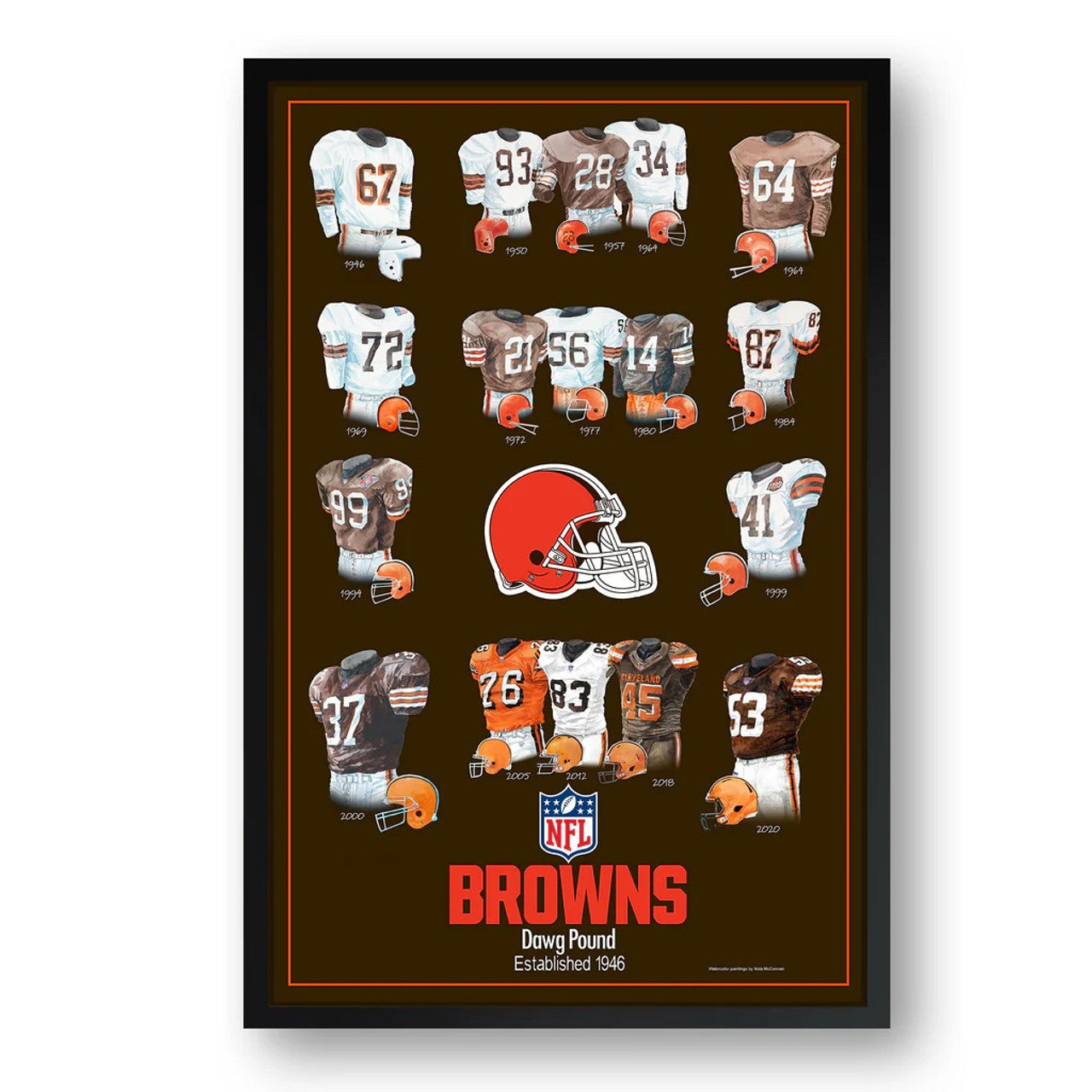 Cleveland Browns Framed Print 10x13 Uniform Heritage