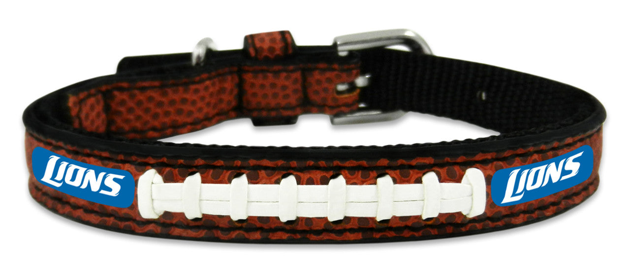 Detroit Lions Pet Collar Leather Classic Football Size Toy CO