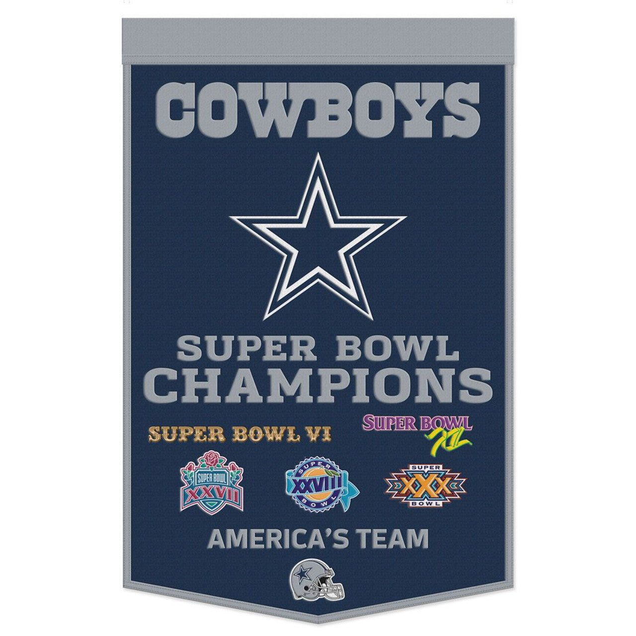 Dallas Cowboys Banner Wool 24x38 Dynasty Champ Design