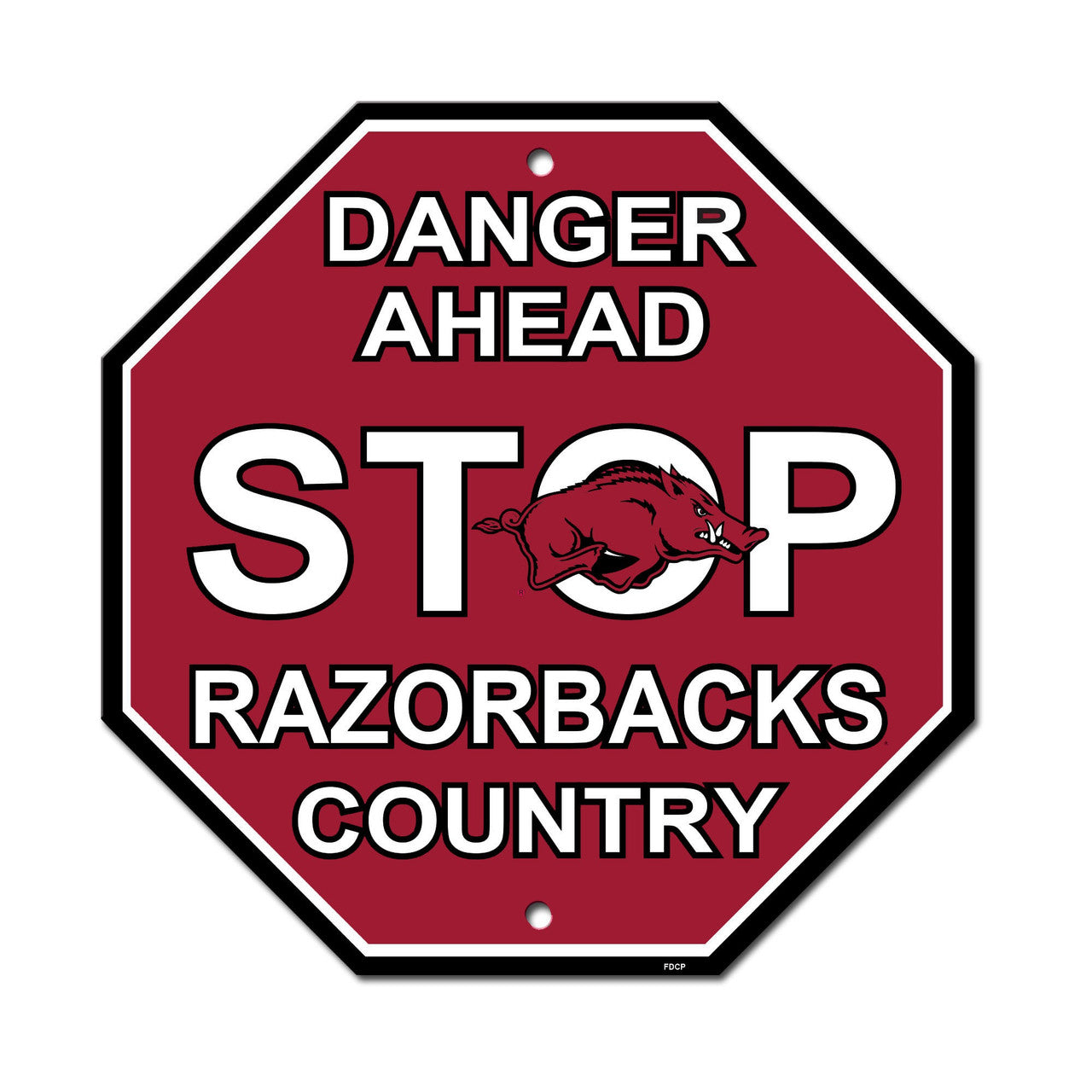 Arkansas Razorbacks Sign 12x12 Plastic Stop Style CO