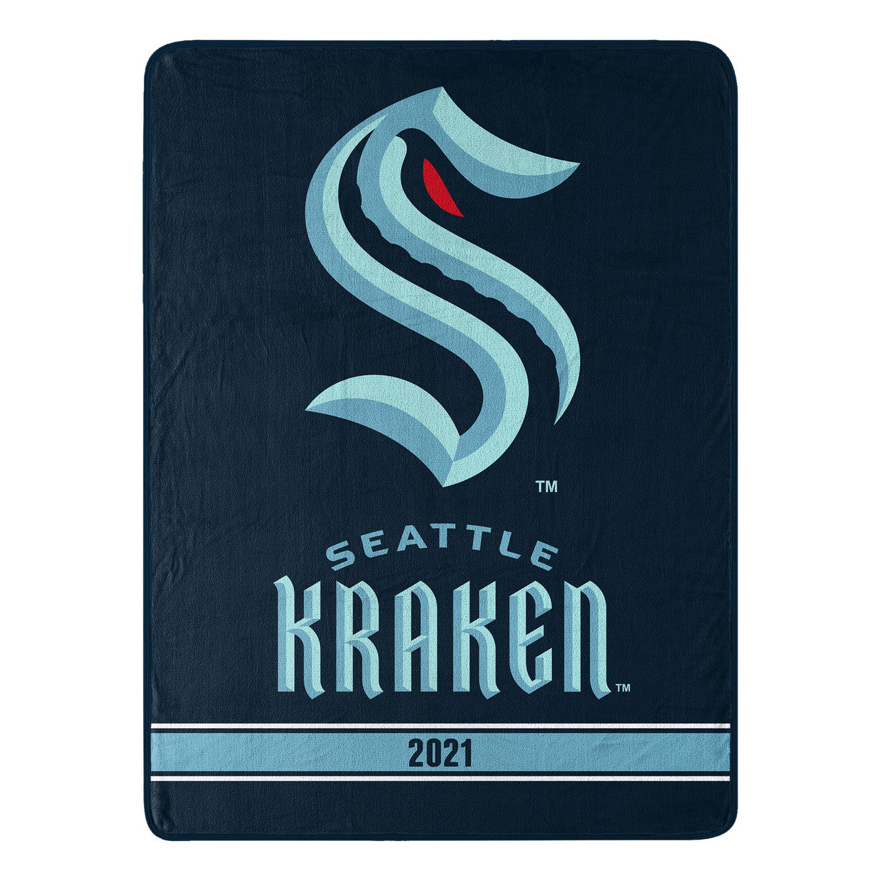 Seattle Kraken Blanket 46x60 Micro Raschel Breakaway Design Rolled