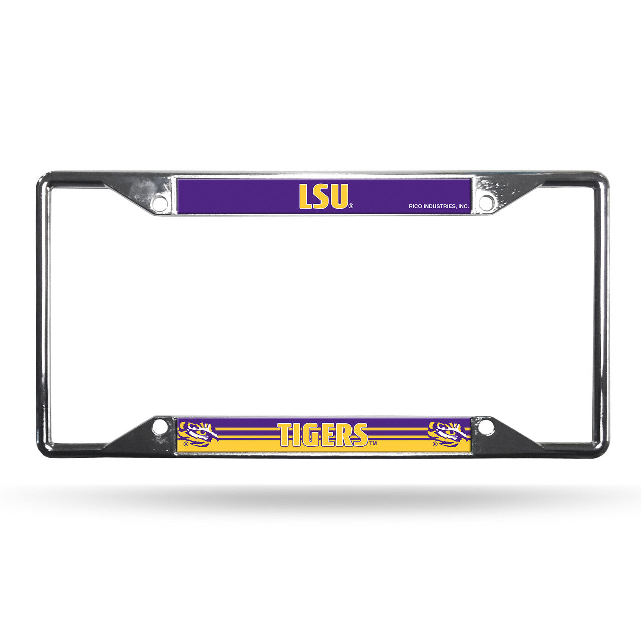 LSU Tigers License Plate Frame Chrome EZ View