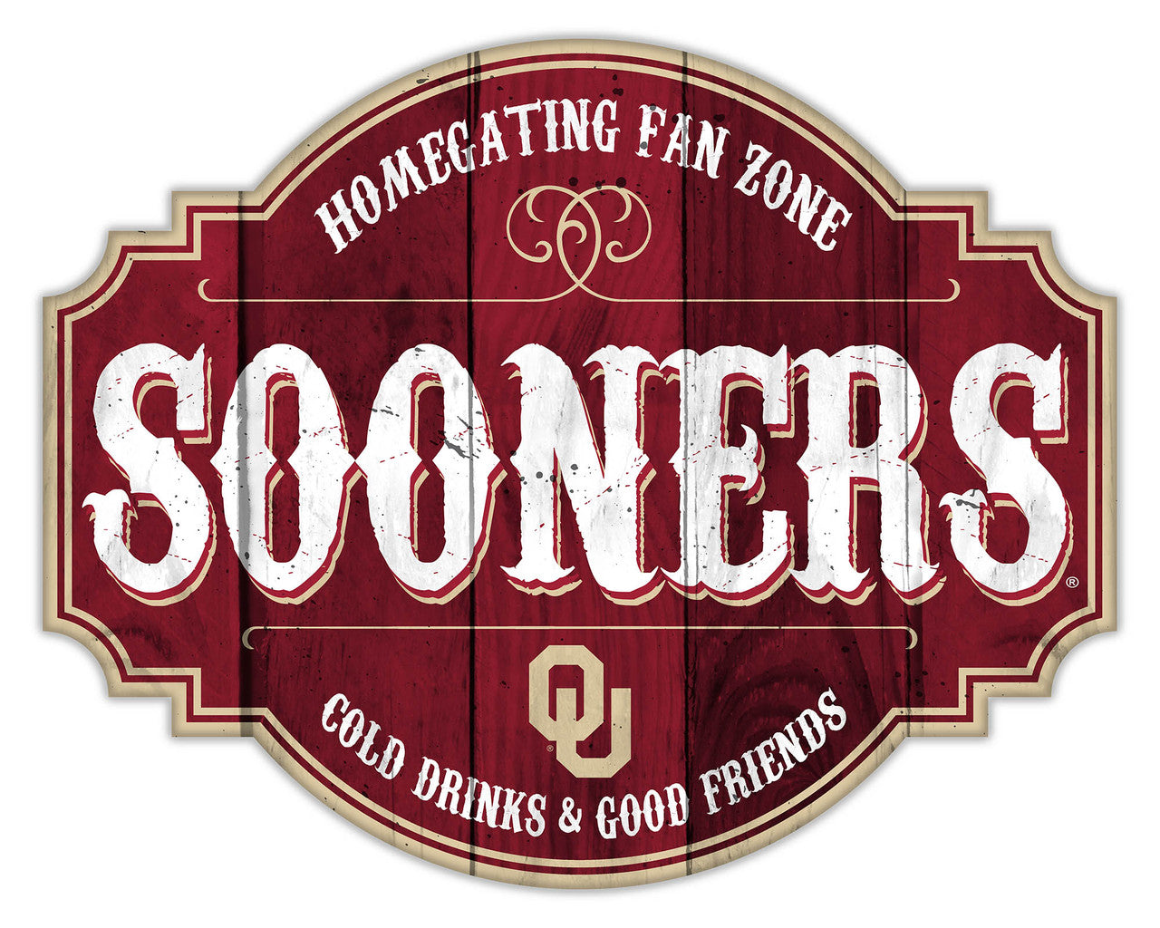 Oklahoma Sooners Sign Wood 12 Inch Homegating Tavern