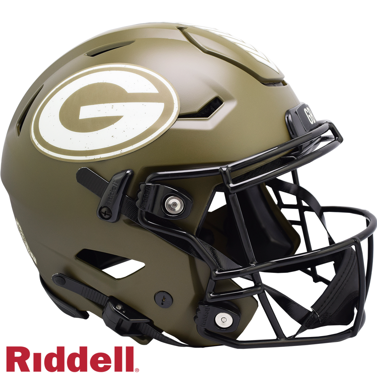 Green Bay Packers Helmet Riddell Authentic Full Size SpeedFlex Style Salute To Service