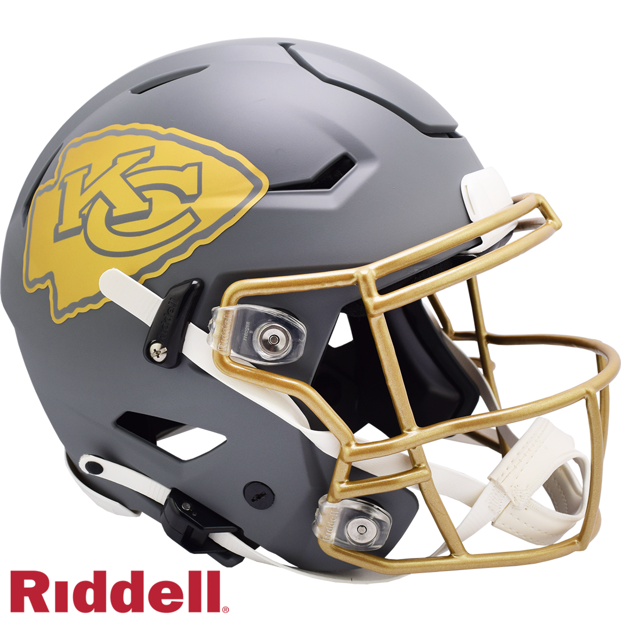 Kansas City Chiefs Helmet Riddell Authentic Full Size SpeedFlex Style Slate Alternate