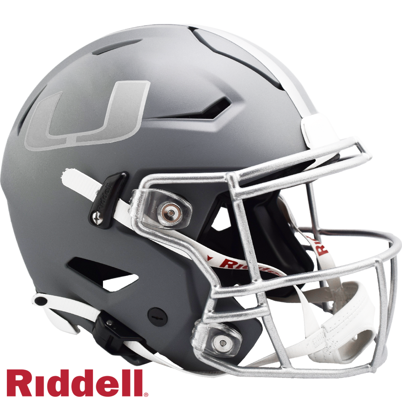 Miami Hurricanes Helmet Riddell Authentic Full Size SpeedFlex Style Slate Alternate