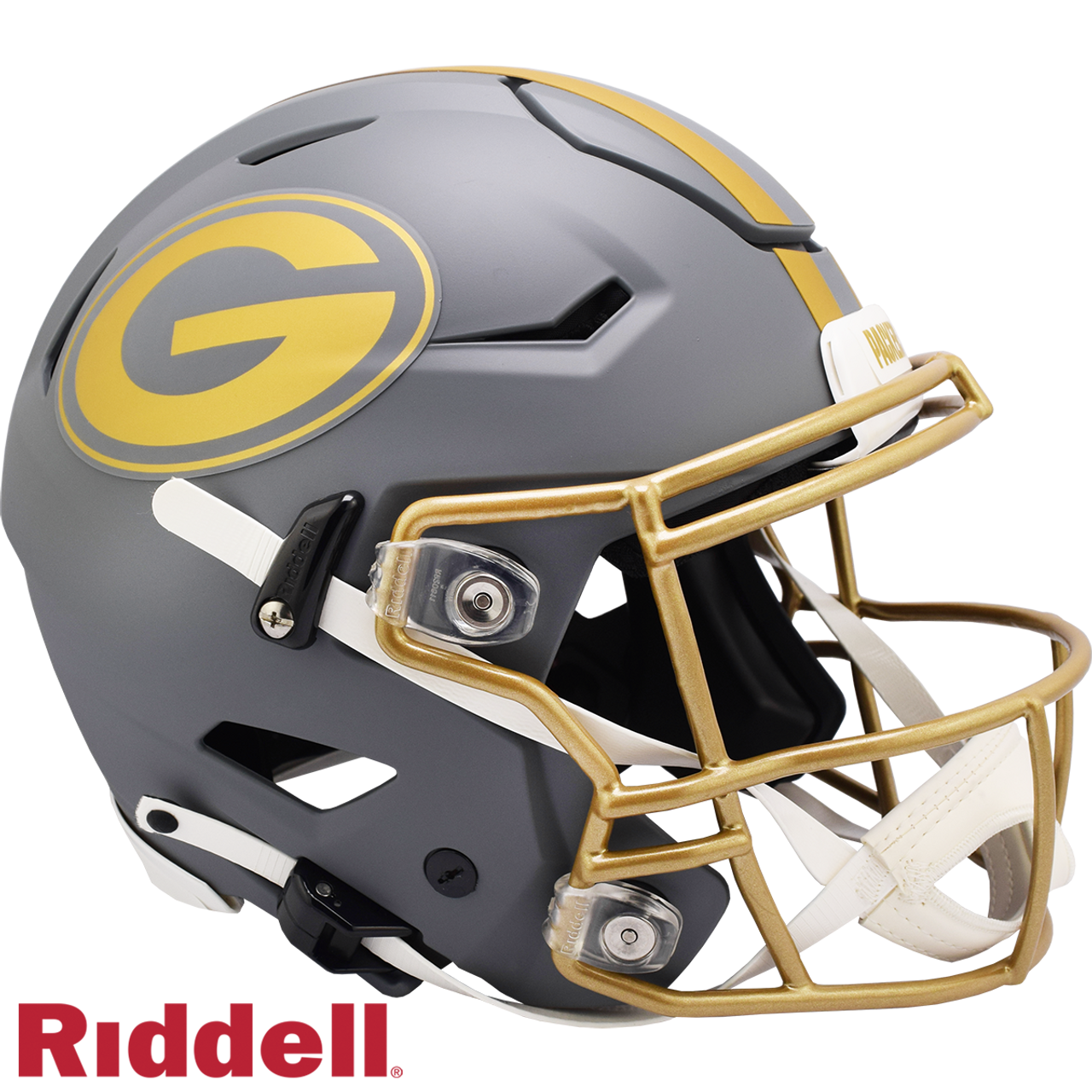 Green Bay Packers Helmet Riddell Authentic Full Size SpeedFlex Style Slate Alternate