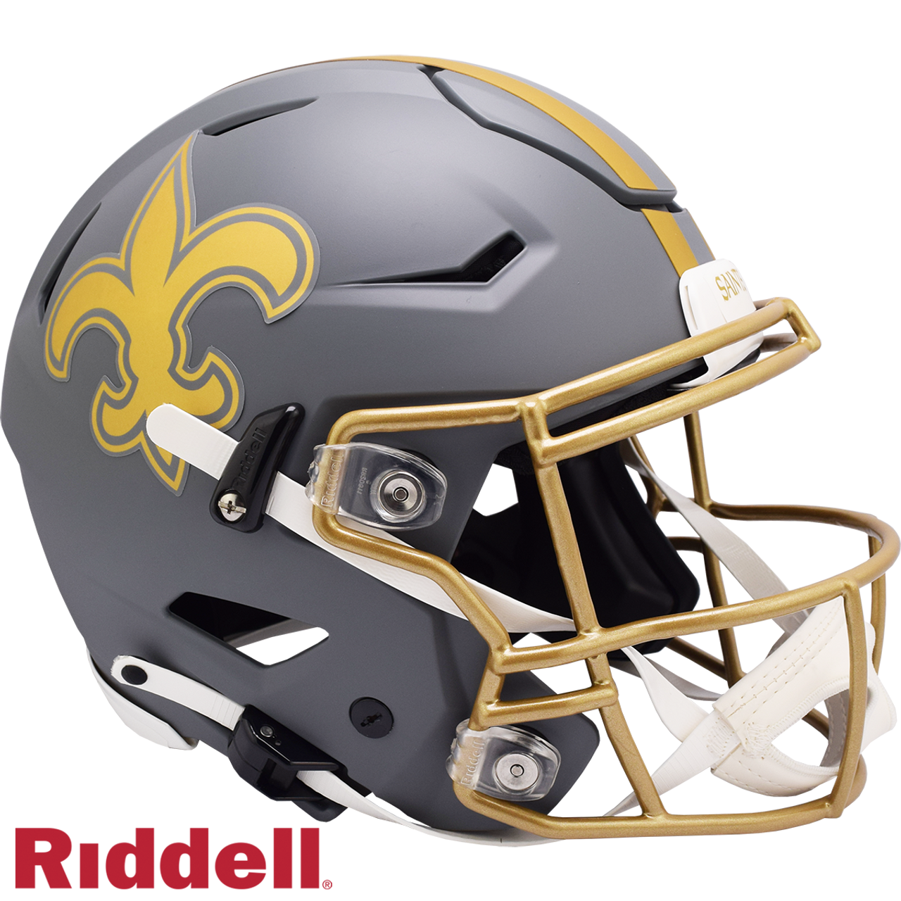 New Orleans Saints Helmet Riddell Authentic Full Size SpeedFlex Style Slate Alternate