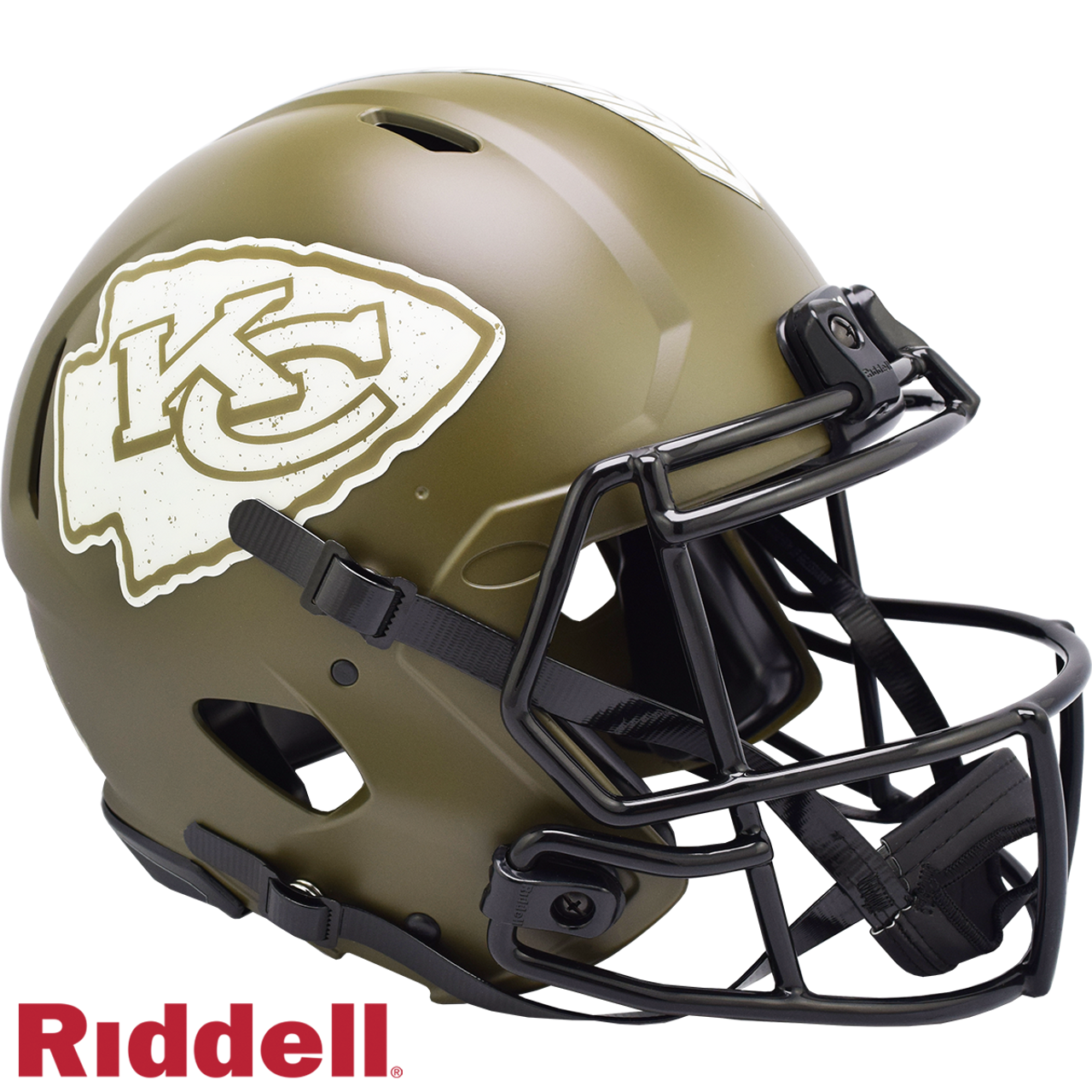 Kansas City Chiefs Helmet Riddell Authentic Full Size Speed Style Salute To Service