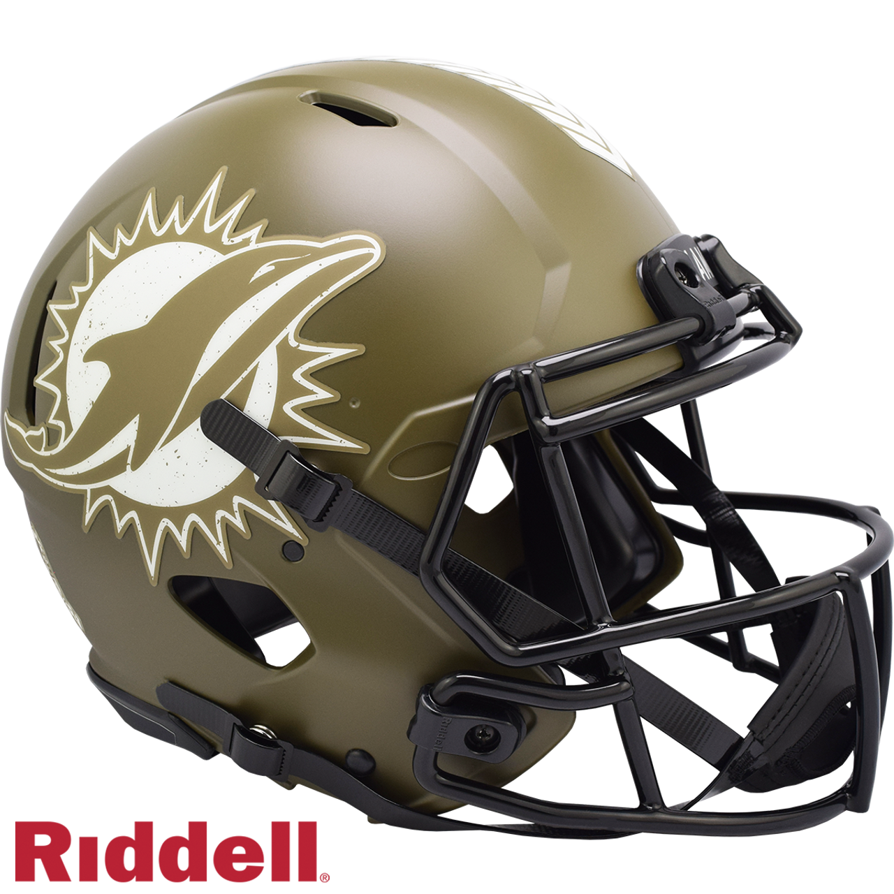 Miami Dolphins Helmet Riddell Authentic Full Size Speed Style Salute To Service
