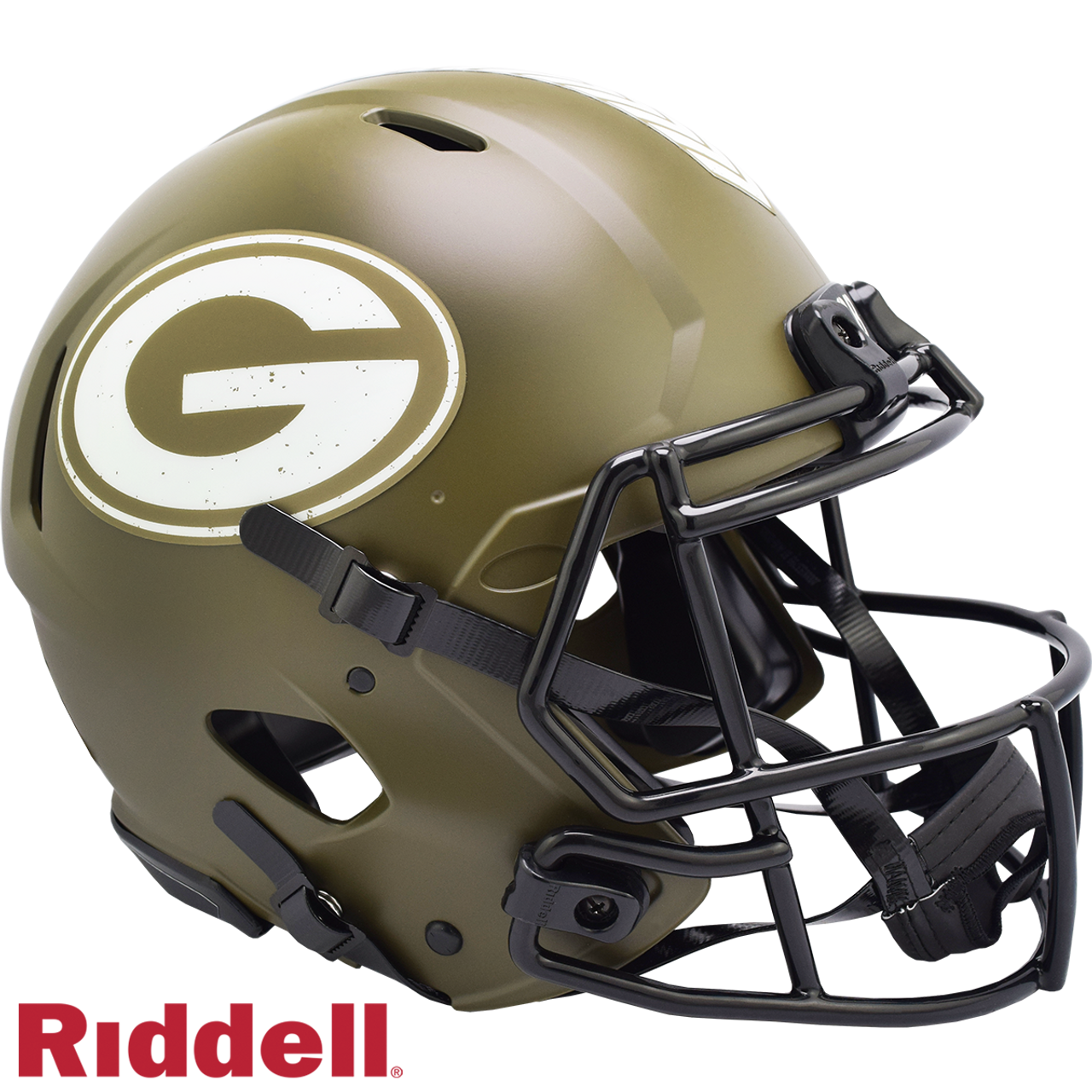 Green Bay Packers Helmet Riddell Authentic Full Size Speed Style Salute To Service