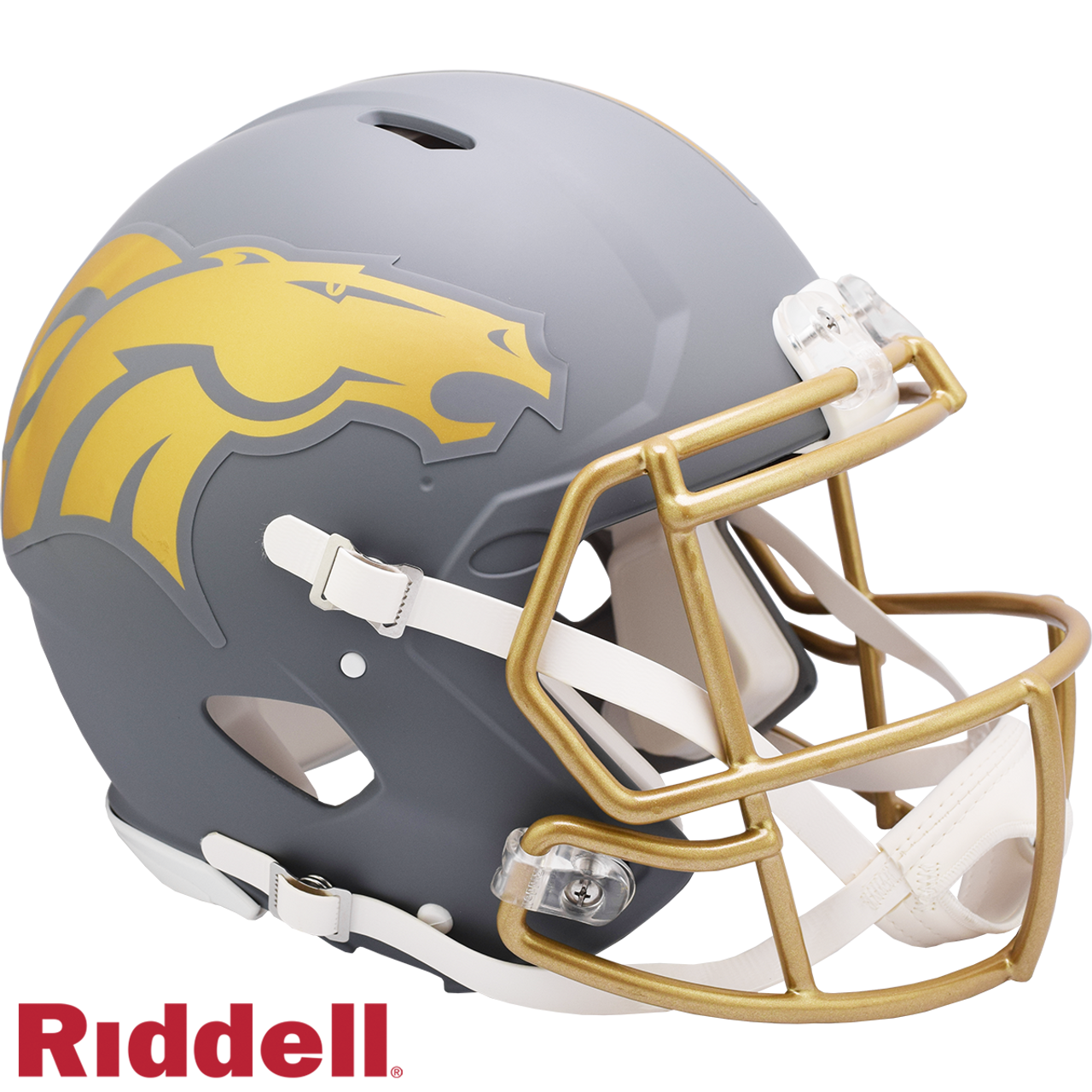 Denver Broncos Helmet Riddell Authentic Full Size Speed Style Slate Alternate