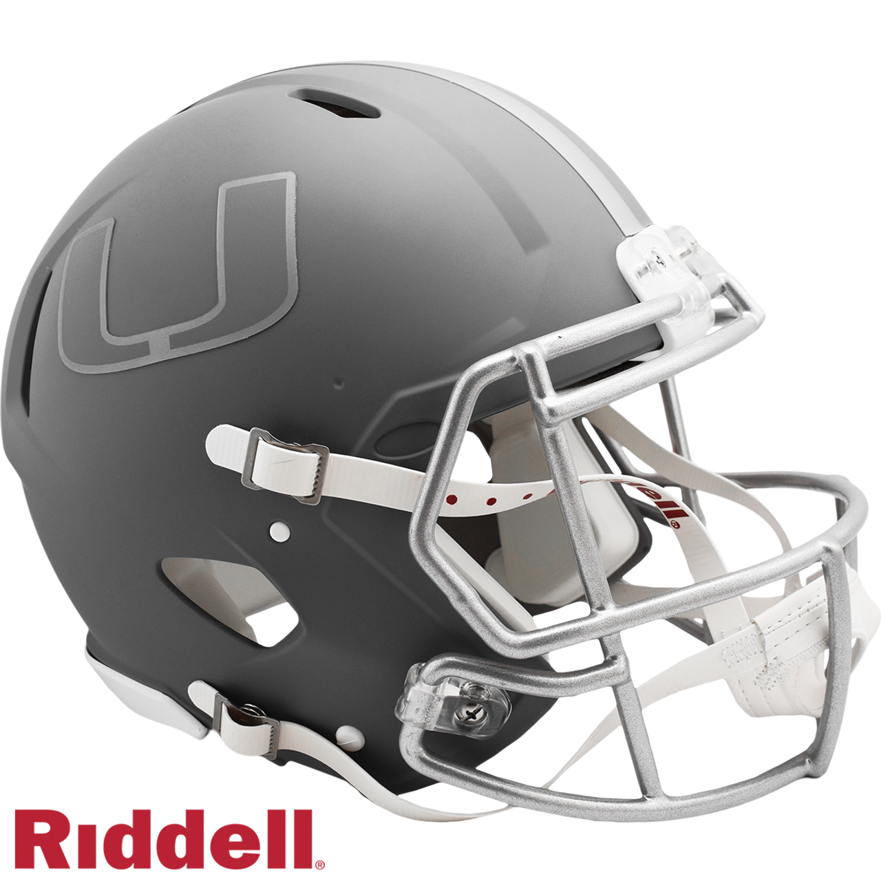 Miami Hurricanes Helmet Riddell Authentic Full Size Speed Style Slate Alternate