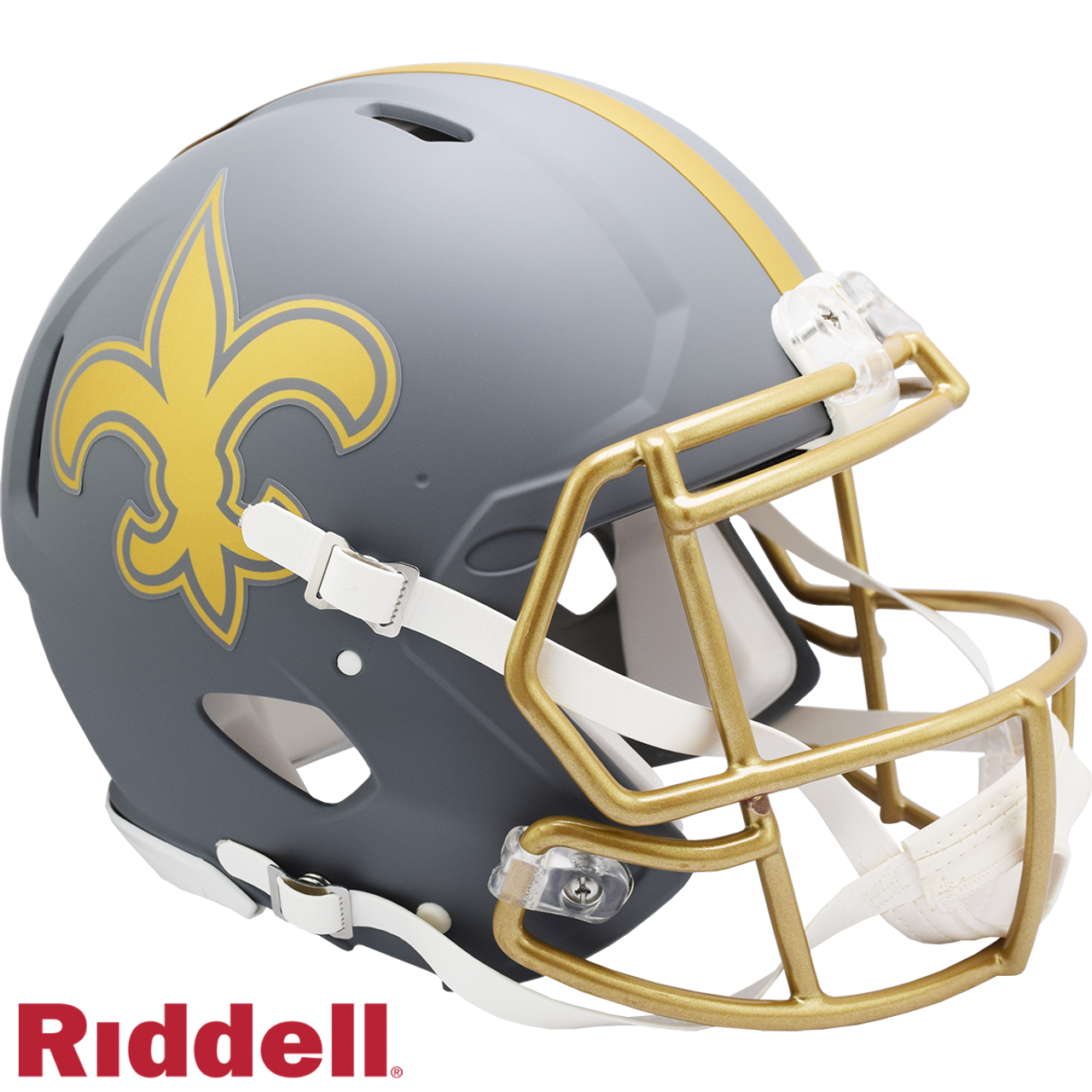 New Orleans Saints Helmet Riddell Authentic Full Size Speed Style Slate Alternate