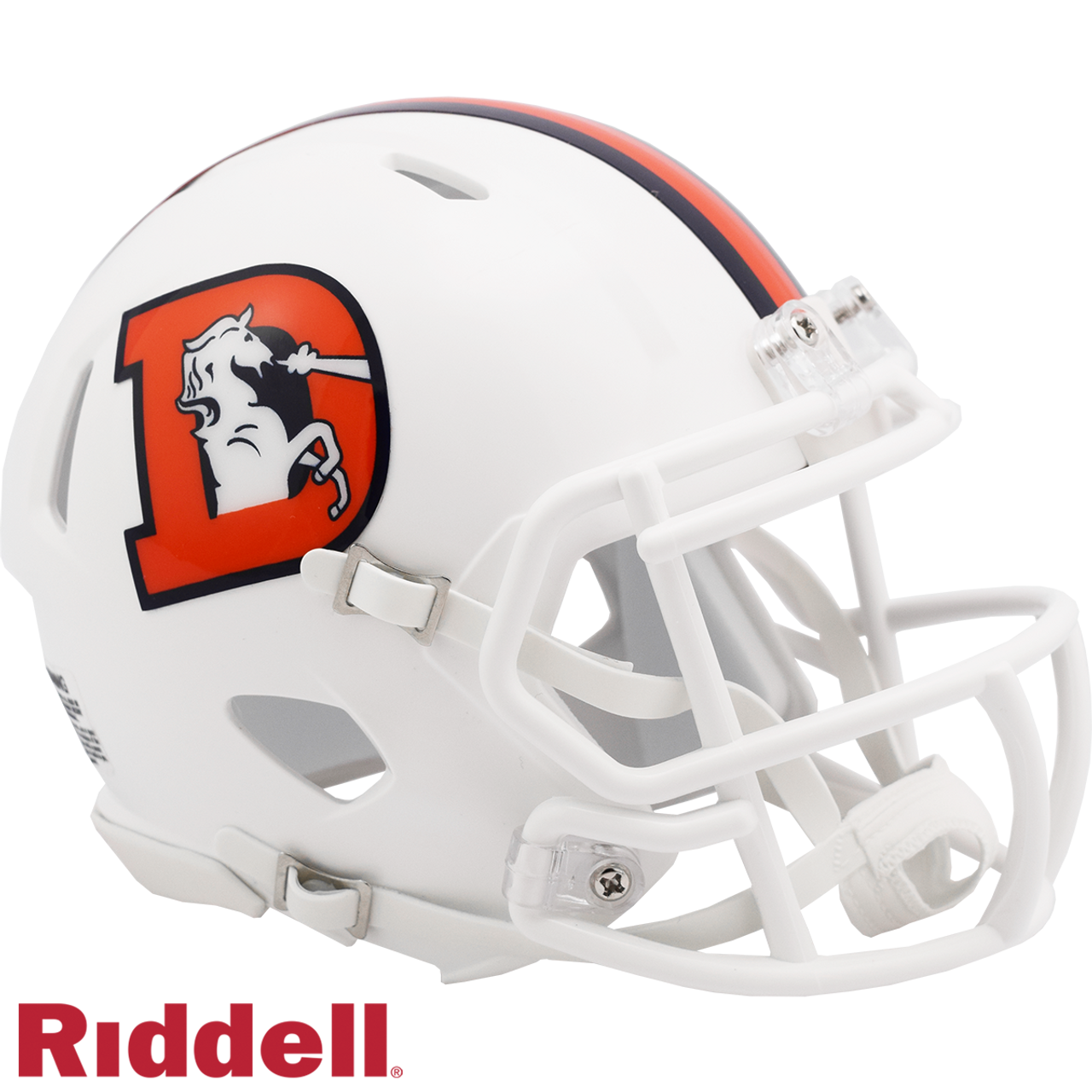 Denver Broncos Helmet Riddell Replica Mini Speed Style On-Field Alternate 2023 Snowcapped