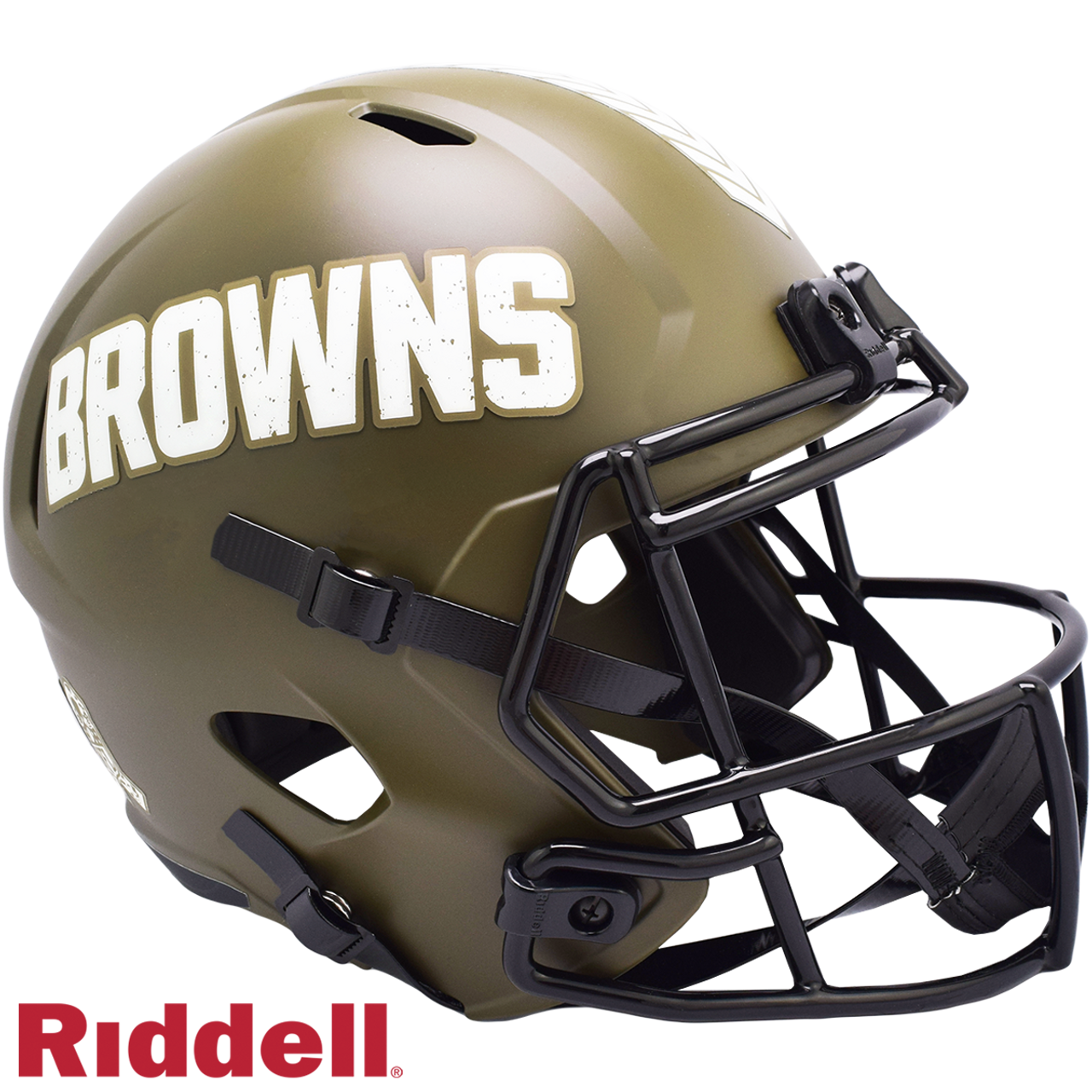 Cleveland Browns Helmet Riddell Replica Full Size Speed Style Salute To Service
