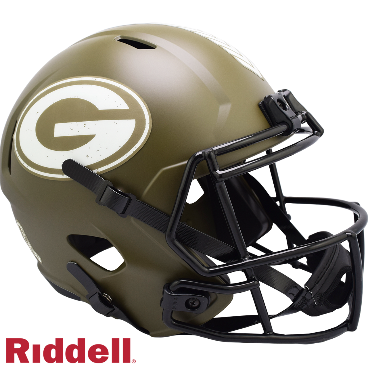 Green Bay Packers Helmet Riddell Replica Full Size Speed Style Salute To Service