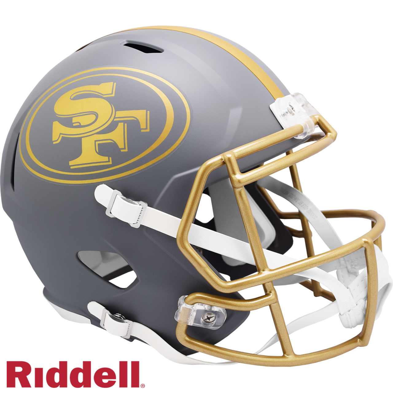 San Francisco 49ers Helmet Riddell Replica Full Size Speed Style Slate Alternate