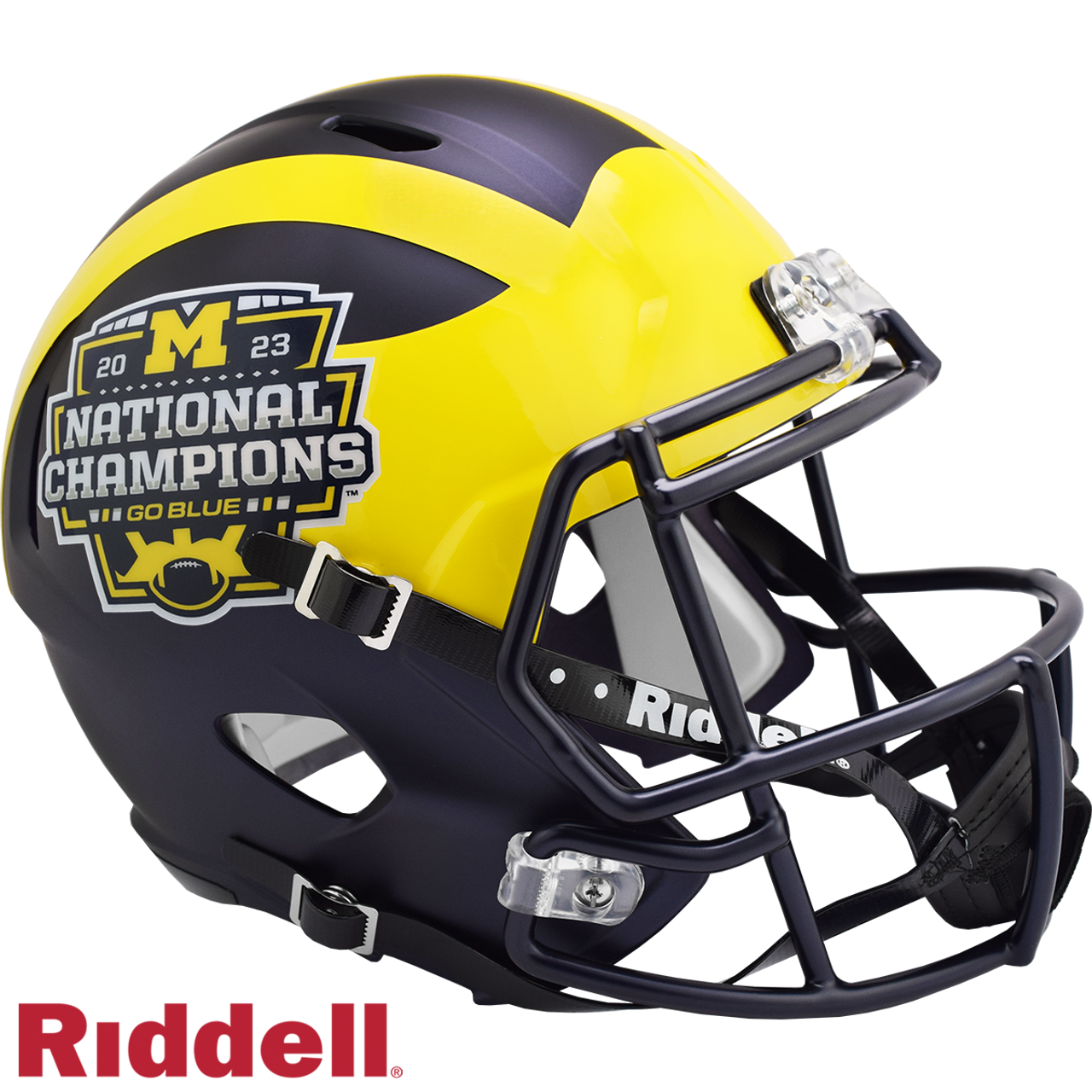 Michigan Wolverines Helmet Riddell Replica Full Size Speed Style 2023 CFP National Champ