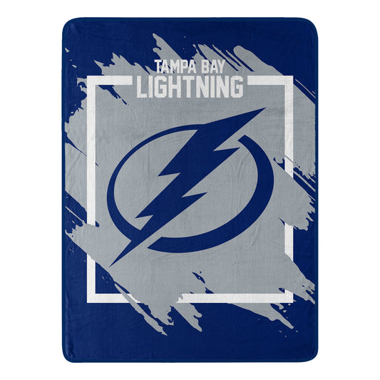 Tampa Bay Lightning Blanket 46x60 Micro Raschel Dimensional Design Rolled