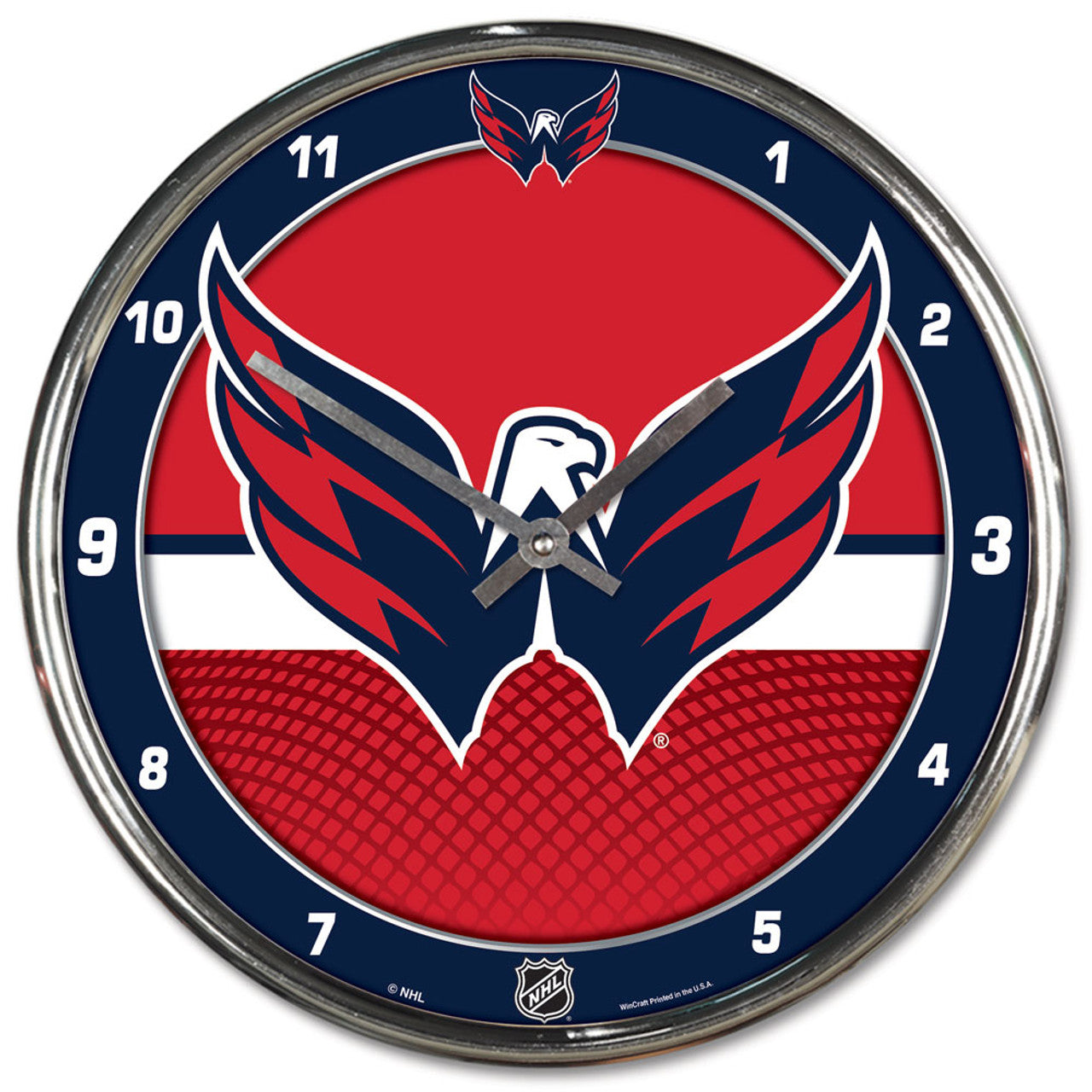 Washington Capitals Clock Round Wall Style Chrome