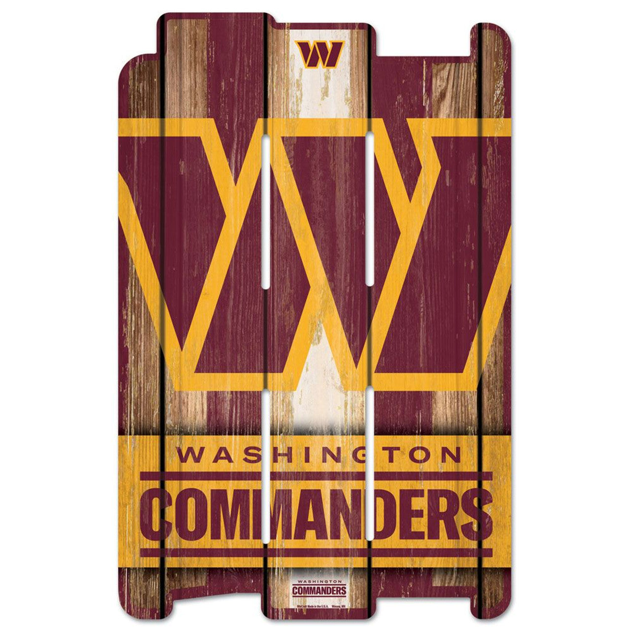 Washington Commanders Team Sign 11x17 Wood Fence Style