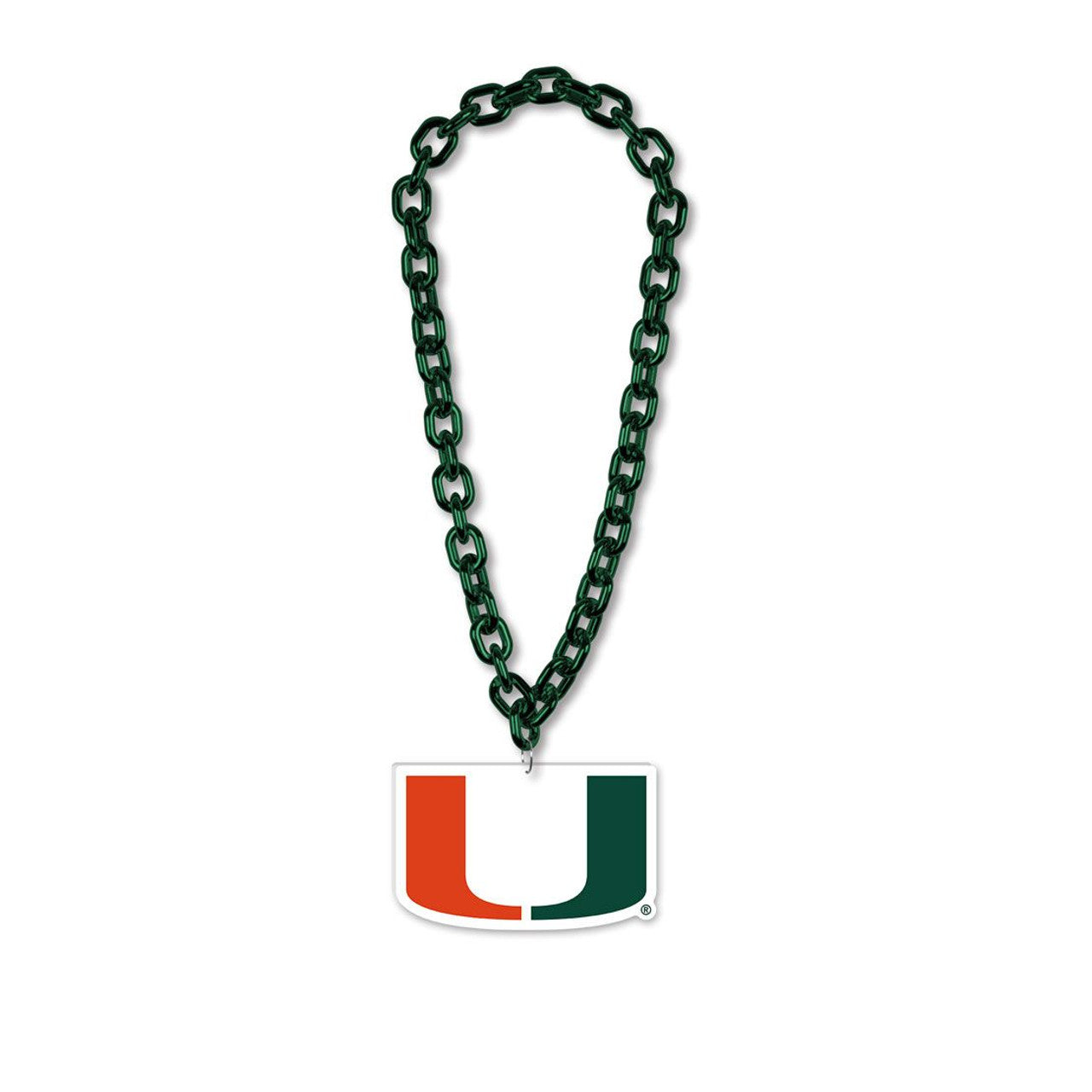 Miami Hurricanes Necklace Big Fan Chain