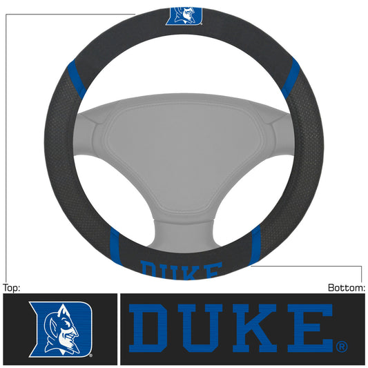 Duke Blue Devils Steering Wheel Cover Mesh/Stitched