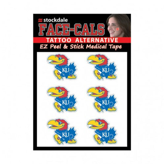 Kansas Jayhawks Tattoo Face Cals