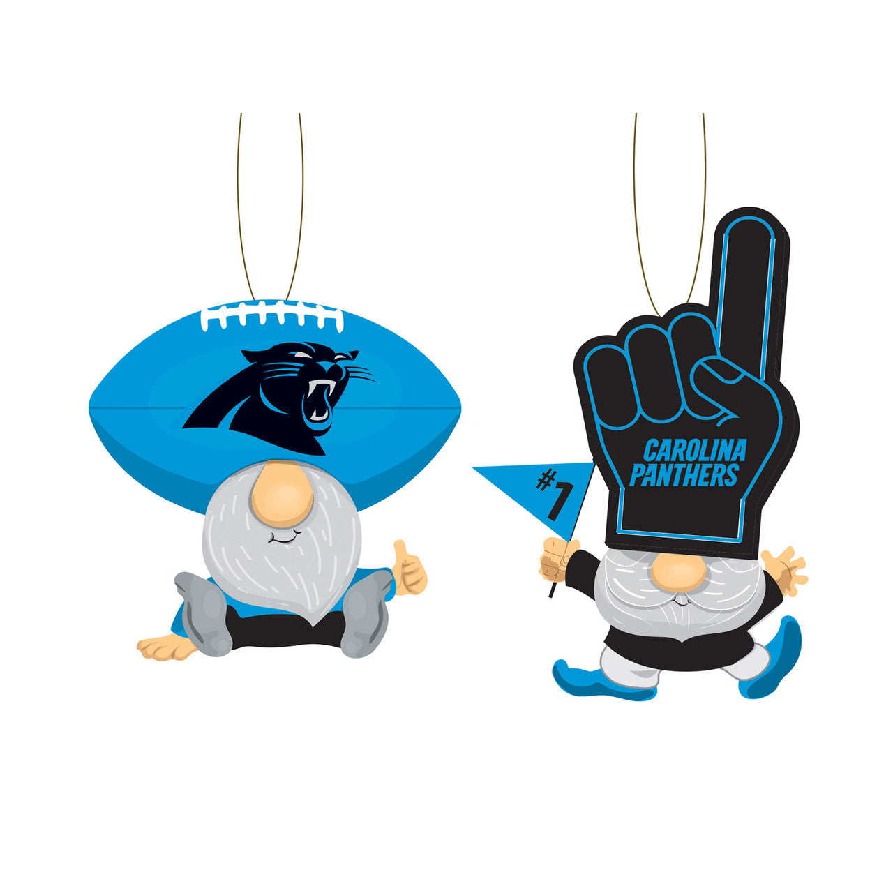 Carolina Panthers Ornament Gnome Fan 2 Pack