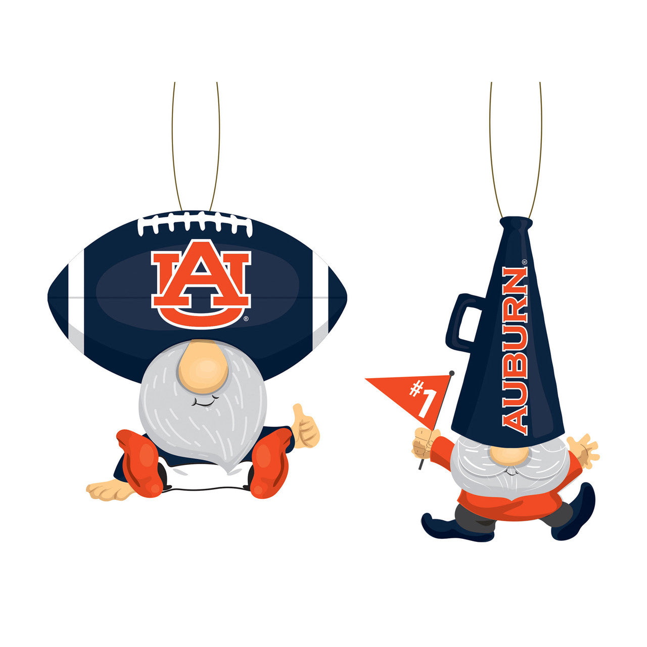 Auburn Tigers Ornament Gnome Fan 2 Pack