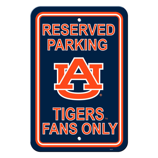 Auburn Tigers Sign 12x18 Plastic Reserved Parking Style CO