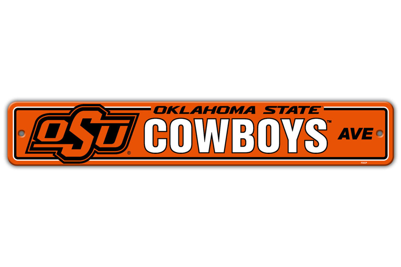 Oklahoma State Cowboys Sign 4x24 Plastic Street Style CO