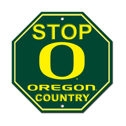 Oregon Ducks Sign 12x12 Plastic Stop Style O Design CO