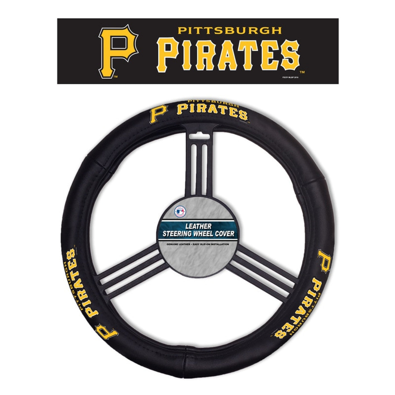 Pittsburgh Pirates Steering Wheel Cover Leather CO