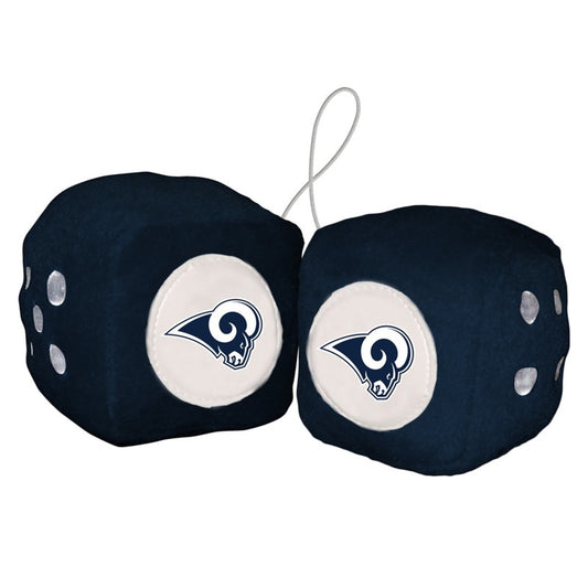 Los Angeles Rams Fuzzy Dice White Logo CO