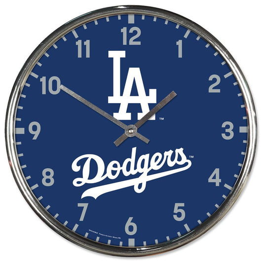 Los Angeles Dodgers Round Chrome Wall Clock