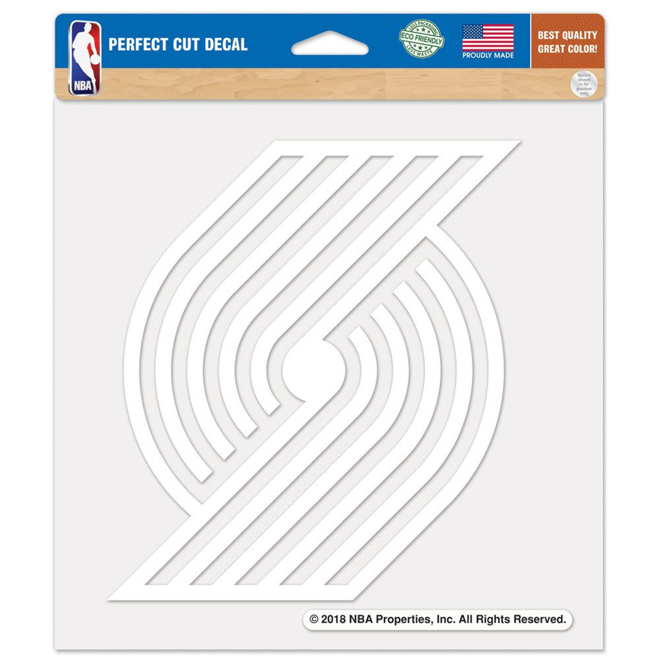 Portland Trail Blazers Decal 8x8 Perfect Cut White