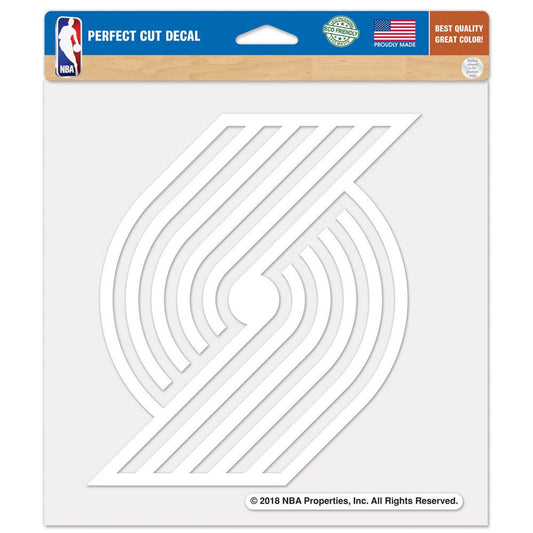 Portland Trail Blazers Decal 8x8 Perfect Cut White