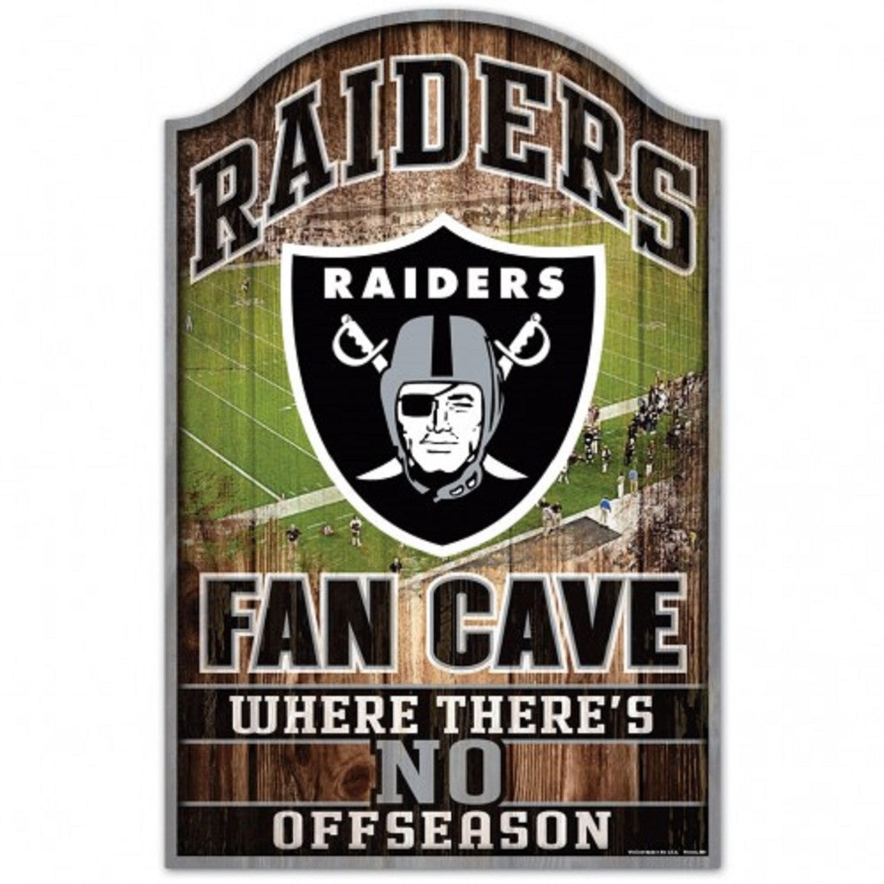 Las Vegas Raiders Wood Sign - 11"x17" Fan Cave Design