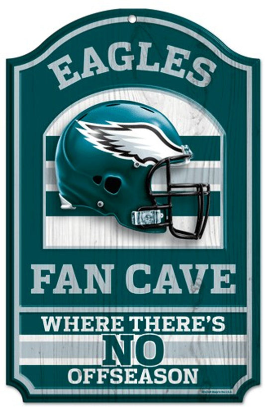 Philadelphia Eagles Wood Sign - 11"x17" Fan Cave Design