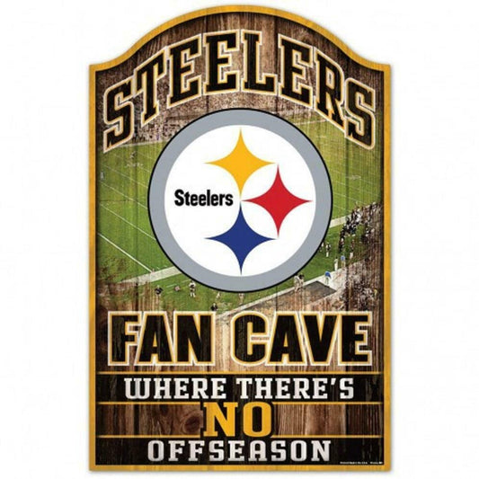 Pittsburgh Steelers Wood Sign - 11"x17" Fan Cave Design