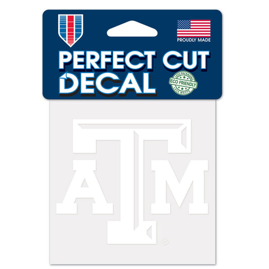 Texas A&M Aggies Decal 4x4 Perfect Cut White