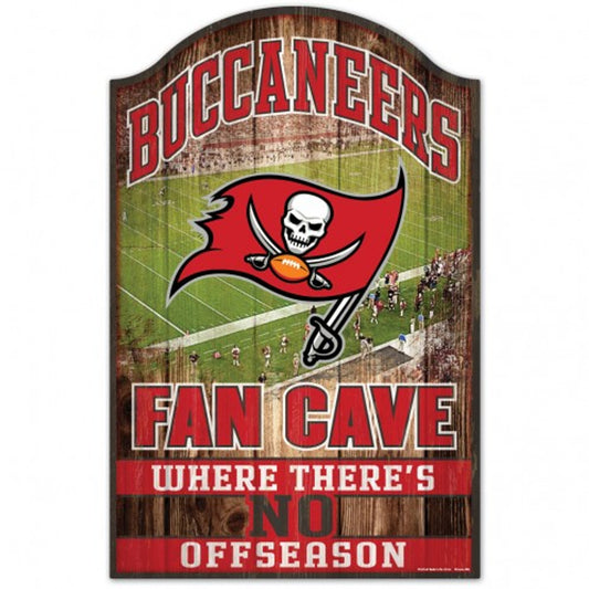 Tampa Bay Buccaneers Sign 11x17 Wood Fan Cave Design