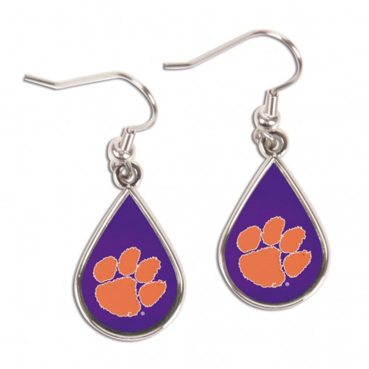 Clemson Tigers Earrings Tear Drop Style