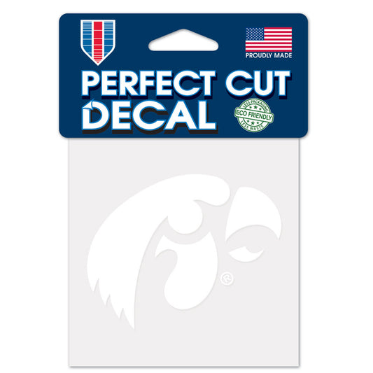 Iowa Hawkeyes Decal 4x4 Perfect Cut White